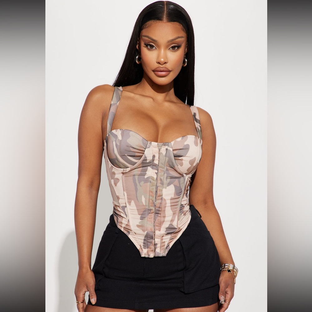 NWT Camo Corset Top